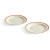 Image de HAY Sobremesa AB612-A429-AB27 Lot de 2 assiettes à dessert en grès Blanc/Rouge Diamètre 18,5 cm