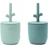 Image de 2 gobelets avec paille Wally Peekaboo Bleu