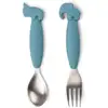 Image de Easy-grip Cuillère et fourchette Deer friends Bleu