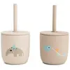 Image de Done By Deer Lot De 2 Gobelets Avec Pailles Silicone Celebration