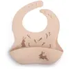 Image de Bavoir silicone imprimé Lapin Multicolore