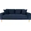 Image de HOUSE NORDIC Lido 2,5 places velours bleu (180x93x76) LIDO-1301433-2BLEU