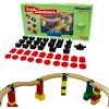 Image de TOY2 Allround Lot de 41 connecteurs de Voie de Train Jouets compatibles avec Brio & Duplo | Kit avec 6 connecteurs différents | Ensemble de connecteurs de Rail en Bois Durable