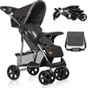 Image de LIONELO Emma Plus poussette bebe à 15 kg, harnais à 5 points, pliage rapide, amortisseurs forts, sac inclus, construction légère et durable matelas (STONE)