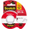 Image de Scotch Crystal Ruban Adhésif Transparent, 1 Rouleau sur le Dévidoir Manuel + 5 m GRATUIT - Ruban Adhésif Transparent à Usage Général pour l'Ecole, la Maison et le Bureau