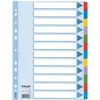 Image de Esselte Intercalaires A4 12 Touches, Bleu/Multicolore, Carton Résistant Recyclé, 12 Onglets avec Table des Matières, 100169