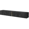 Image de Selsey Meuble TV Armoire De Télévision 200 cm Suspendu Salle De Séjour Chambre À Coucher Marbre Noir avec Insert Doré Bisira