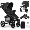 Image de LIONELO Annet Plus poussette bebe à 22 kg, auvent avec fenêtre, roues EVA, chancelière moustiquaire porte-gobelet, réglage du dossier jusqu’à la position couchée