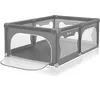 Image de LIONELO WILLOW Parc pliant pour bébé, de 0 à 48 mois, grand espace 120 cm x 180 cm x 68 cm, parc pour bébé avec filet respirant, 2 entrées latérales zippées (Grey)