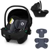 Image de LIONELO ASTRID i-Size Siège Auto Pour Enfants 40-87 cm, Porte-Bébé Groupe 0+, Montage Dos à la Route, 3-Punktowe, Ceintures de Sécurité à 3 Points, Protection Latérale, Insert Dri-Seat (GRIS NOIR)