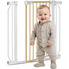 Image de Lionelo Truus Slim Barrière Enfant sans Perçage 75-105 cm, Blanc Naturel