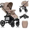 Image de LIONELO Annet Plus poussette bebe à 22 kg, auvent avec fenêtre, roues EVA, chancelière moustiquaire porte-gobelet, réglage du dossier jusqu’à la position couchée