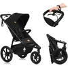 Image de LIONELO AZURA Poussette Bébé de jogging de 6 mois à 22 kg Poussette 3 Roues de jogging Dossier Réglable pour Position Allongée Grandes Roues Gonflables Amortissement Complet Auvent XXL (Black)