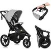 Image de LIONELO AZURA Poussette Bébé de jogging de 6 mois à 22 kg Poussette 3 Roues de jogging Dossier Réglable pour Position Allongée Grandes Roues Gonflables Amortissement Complet Auvent XXL (Grey)