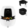 Image de ZEEGMA Knapper Grand friteuse sans huile 1800 W, plage de températures 60-200°C, temps de chauffe 60s, grande capacité du panier 6L, revêtement en téflon, 9 programmes, minuterie