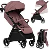 Image de LIONELO INGRID Poussette jusqu'à 22 kg de 6 mois à 4 ans Grandes roues pivotantes à 360° Suspension totale Pliable d'une seule main Dossier et repose-pieds réglables Grand auvent XXL (Pink)