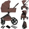 Image de Lionelo Freya Poussette 2en1 (0-4 Ans, 0-22 Kg), Nacelle Pliable et Poussette Bebe, Position Allongée, Suspension et Roues PU, Capote UPF50+, Boucle Magnétique, Ventilation, Accessoires (Brown)