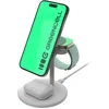 Image de Green Cell MagScape Support de Charge inductif 3 en 1 MagSafe pour iPhone, Apple Watch, AirPods et Autres écouteurs sans Fil (Blanc)