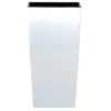 Image de PROSPERPLAST Pot Haut 35 L Urbi Square avec depôt en plastique blanc, 55 (hauteur) x 29,5 (largeur) x 29,5 (hauteur) cm