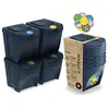 Image de Lot de 4 poubelles de recyclage 100L Prosperplast Sortibox en plastique de couleur anthracite