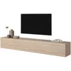 Image de Selsey Meuble TV Armoire De Télévision 200 cm Suspendu Salle De Séjour Chambre À Coucher Chêne Bisira