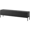 Image de Selsey Meuble TV Armoire De Télévision 2 Portes 175 cm sur Pieds Noir Salle De Séjour Chambre À Coucher Noir Bemmi