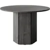 Image de Selsey Table À Manger Ronde 110 cm pour 4 Personnes Table De Cuisine Bureau Frêne Portland Noir Hexa