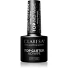 Image de Claresa UV/LED Top Glitter No Wipe vernis top coat gel pailleté teinte Glitter Silver 5 g
