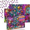 Image de Puzzle d'halloween 1000 pièces pour Adultes - Maison hantée, crânes et citrouilles | Finition Mate antireflet | Puzzle Amusant et exigeant | 68 x 48 cm | Cadeau Original | Enjoy