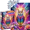 Image de Puzzle 1000 pièces pour Adultes - Hibou néon et Fleurs Arc-en-Ciel | Finition Mate antireflet | Puzzle Amusant et exigeant | 68 x 48 cm | Cadeau Original | Enjoy