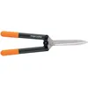 Image de Fiskars Cisaille à haies à double levier HS52, Revêtement antiadhésif, Lames en acier de haute qualité/plastique renforcé de fibre de verre, Longueur : 58,5 cm, Noir/Orange, PowerLever, 1001564