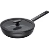 Image de Fiskars Sauteuse avec Couvercle, Hard Face, Diamètre 26 cm, Capacité : 2,8 litres, Tous Types de Feux, Antiadhésif, Résistant aux Rayures, Aluminium/Plastique, Noir, 1075529