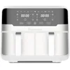 Image de MasterPRO Rocket Duo 900 | Friteuse Double sans huile | Blanc | Capacité de 9 L et puissance de 2100 W | Écran tactile LED et panier antiadhésif | Friteuse à air chaud | 11 Fonctions en 1