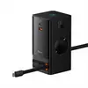 Image de Baseus PowerCombo Station de charge 2 prises AC + 1 prise USB + 1 prise C à cordon rétractable, 65 W avec cordon d’alimentation 1,5 m, norme UE - Noir