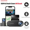Image de DDPAI N5 Caméra embarquée double 4K avant et arrière, 2160 p + 1080 p, GPS et Wi Fi 5 GHz, mémoire eMMC 32 Go intégrée, vision nocturne, mode stationnement 24 h, application intelligente