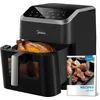 Image de Midea Friteuse à air chaud capacité 7L, technologie HeatXpress, 90% d'huile en moins, économie d'énergie et de temps avec 7 préréglages, fenêtre et lumière faciles à voir, antiadhésive
