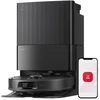 Image de roborock Qrevo S5V Aspirateur robot noir avec station d’entretien, aspiration de 12 000 Pa, serpillières FlexiArm, double système anti-emmêlement, séchage à l’air chaud, évitement des obstacles et navigation intelligente
