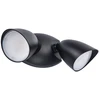 Image de Projecteur Extérieur à Double Tête LUTEC 1800 Lumens 20W, Design Tout Métal, Étanche, Éclairage de Sécurité Murale 4000K pour Terrasse, Jardin, Cour - Noir