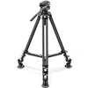 Image de Leofoto - Trépied vidéo - Trépied en Carbone pour caméras - Capacité de Charge de 20kg - Pieds Extensibles - Hauteur: 32,5 cm - 160 cm - LVC-193C+BV-10