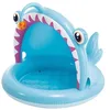 Image de Intex Angler Fish Piscine Gonflable pour Enfants 127 x 102 x 86 cm avec Pare-Soleil, Sol rembourré, Motif Poisson abyssal en 3D, capacité 45 l, pour Enfants de 1 à 3 Ans, Vinyle résistant (58400)