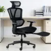 Image de Ochama J.ZAO Z9 Chaise connectée - Chaise de bureau ergonomique, Chaise de jeu réglable à trois niveaux, Soutien lombaire protecteur, Dossier intégré, Chaise ergonomique durable, Cintre et repose-pieds inclus - Travail/bureau/jeu vidéo