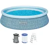 Image de Bestway Piscine Gonflable Ronde Fast Set - 457 cm x 457 cm x 107 cm - Gris