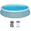 Image de Bestway Kit Piscine Gonflable Ronde Fast Set - 396 cm x 396 cm x 84 cm - Gris