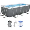 Image de Bestway Steel Pro Max Kit Piscine Hors Sol - 412 cm x 201 cm x 122 cm - Gris foncé