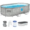 Image de Bestway Steel Pro Max Splashview Kit Piscine Hors Sol - 427 cm x 250 cm x 100 cm - Gris