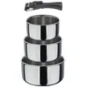 Image de BERGNER- Set 4 Pièces Poêles avec Manche Amovible Acier Inoxydable Noir - Antiadhésif ILAG Essential - Brillant - Pour Toutes Les Cuisines