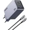 Image de UGREEN Nexode Pro Adaptateur de charge 100 W USB-C® femelle, USB-C® femelle, USB-A femelle noir, gris intérieure GaN