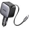 Image de UGREEN EC603 90W Car Charger Chargeur auto 90 W 2x USB-C®, 1x USB-A gris pour voiture, pour camion câble USB-C® enroulable