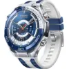 Image de HUAWEI WATCH Ultimate 2 47.8mm / Métal liquide à base de zirconium / Bracelet en fluoroélastomère bleu et blanc/ Appels eSIM / GPS / ECG / Montre connectée / Fonctionne avec iOS et Android