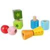 Image de Hape Jeu de Construction en Bois Tourne & Visse Enfant 2 Ans et Plus - Forme à Visser - Jeu Construction en Bois 8 Pièces - pour Le Développement de la Motricité, la Dextérité & l'esprit Logique